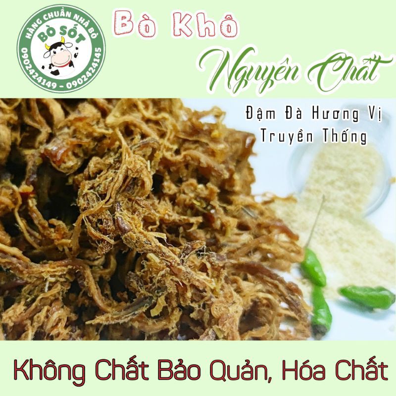 Khô bò xé sợi nguyên chất ngon, đồ ăn vặt và quà biếu cao cấp hộp 50gram | BigBuy360 - bigbuy360.vn
