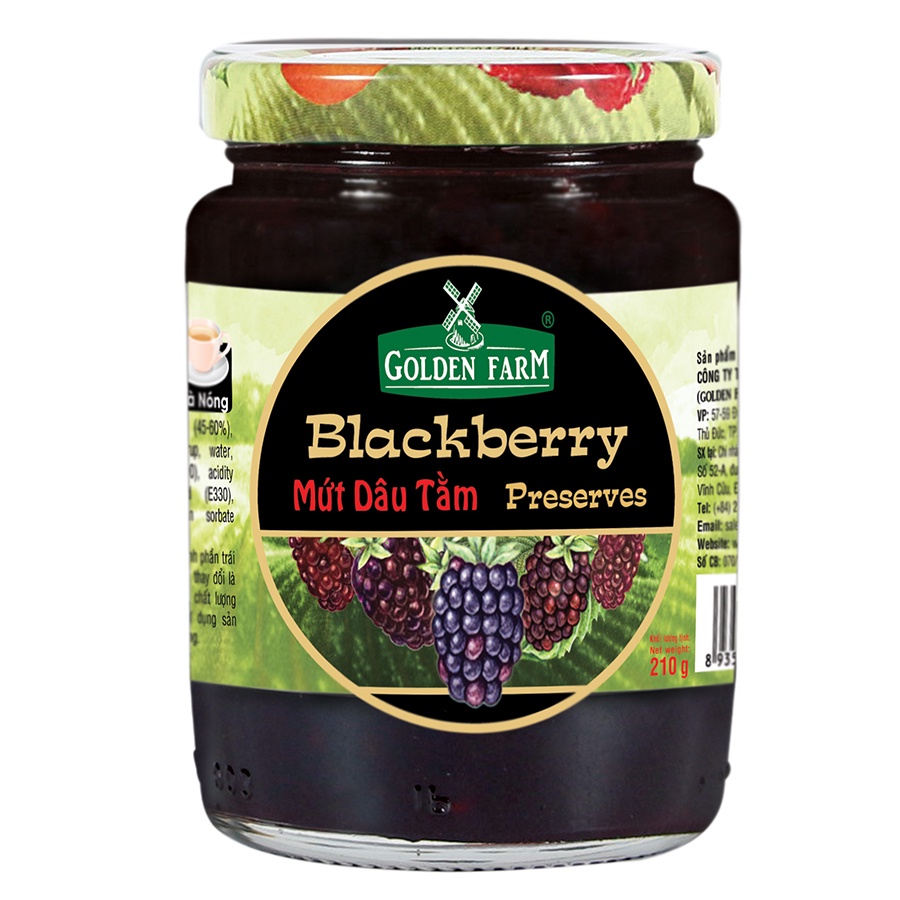 Combo 7 Vị Mứt Trái Cây Golden Farm Hũ 210g  - Dùng ăn kèm kem, bánh mì