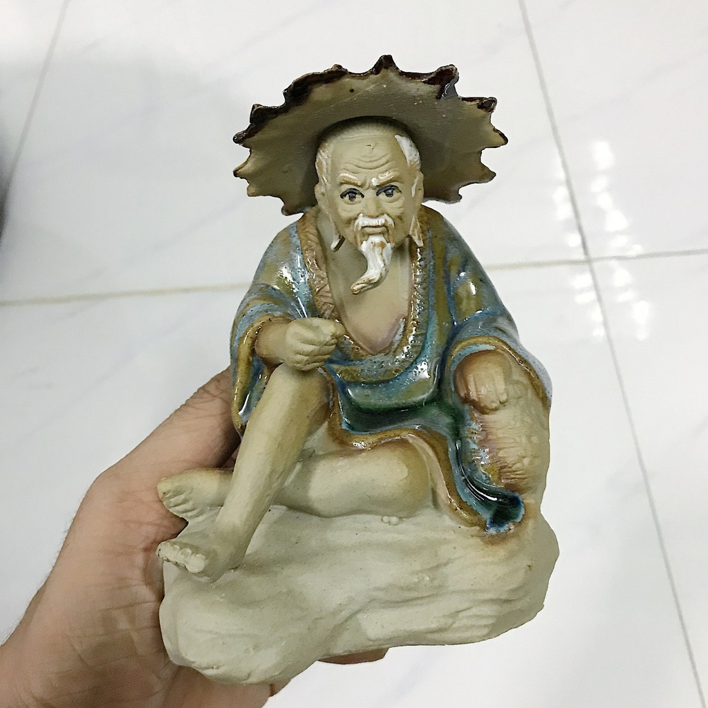 ÔNG CÂU CÁ TRANG TRÍ HỒ CÁ NON BỘ DÀI 10CM RỘNG 10CM CAO 14CM