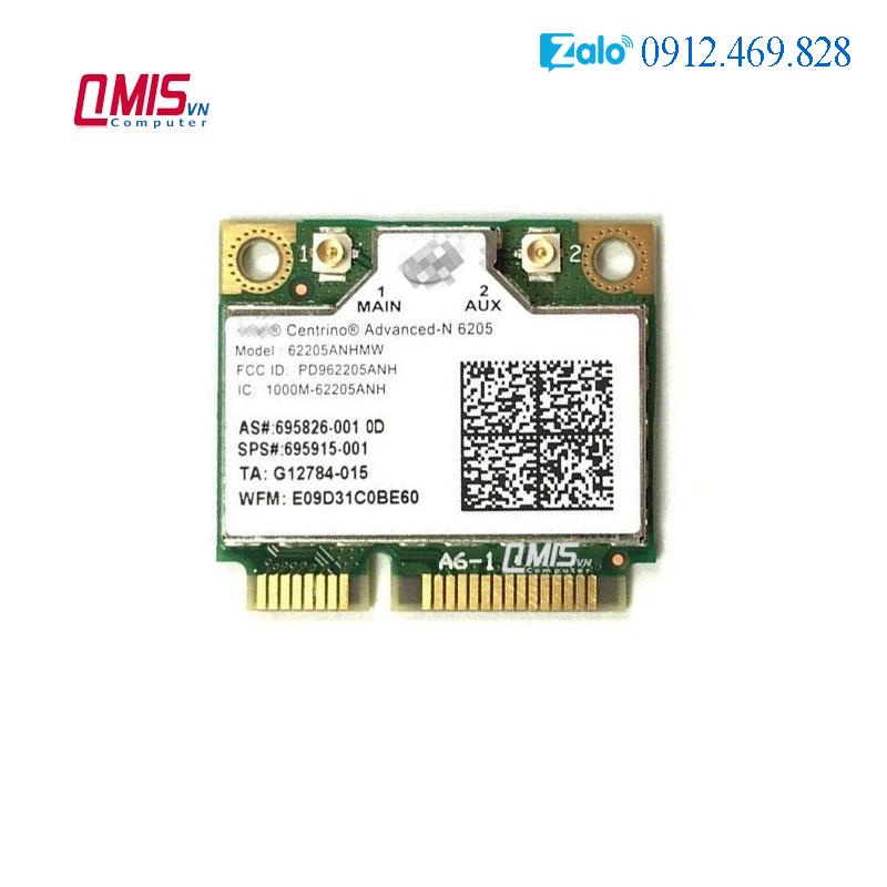 Card Wifi PCI-E 2 Băng tần Intel 6205, Lenovo Thinkpad X200 X201 X220 X230 T410 T410s T420 T420s T430 T430s, WIFI LAPTOP