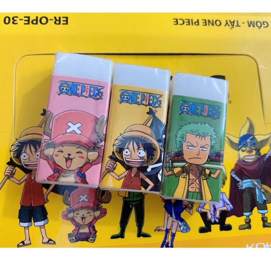 Gôm Tẩy Campus,  ONE PIECE, CONAN, DOREMON ,Ngộ nghĩnh đáng yêu, có độ dẻo, dai cao dễ dàng tẩy xóa các nét vẽ-Loki Kids