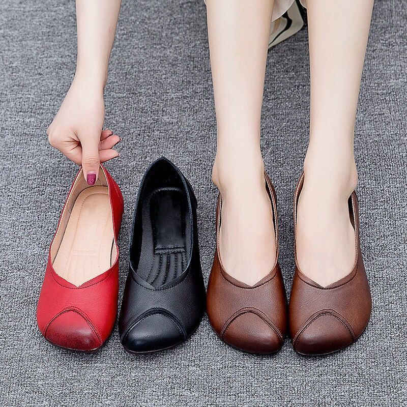 Fashion leather shoes girl's leather shoes soft sole fashion net red ins casual versatile shoes single shoes