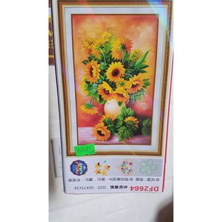 Tranh đính đá bình hoa hướng dương df2664