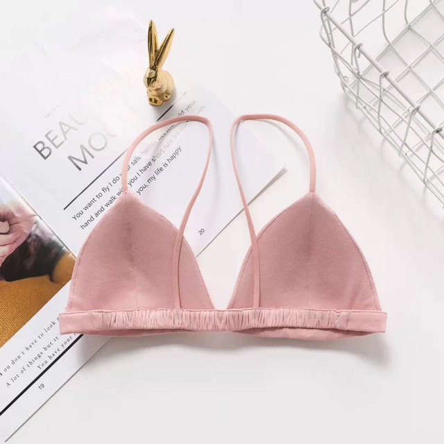 Áo Lót Bralette Cotton Mịn Dây Mảnh Chun Sau Lưng B241