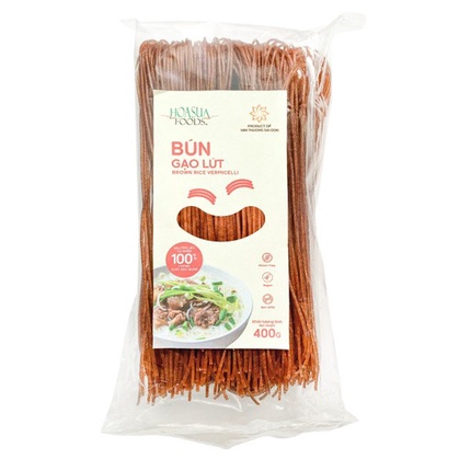 Bún gạo hữu cơ Hoa sữa bún gạo trắng bún gạo lứt cho bé ăn dặm gói 400g