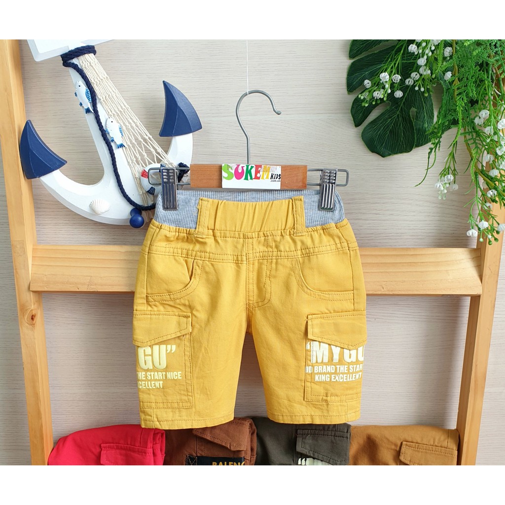 Quần short kaki màu thời trang - túi hộp cho bé trai