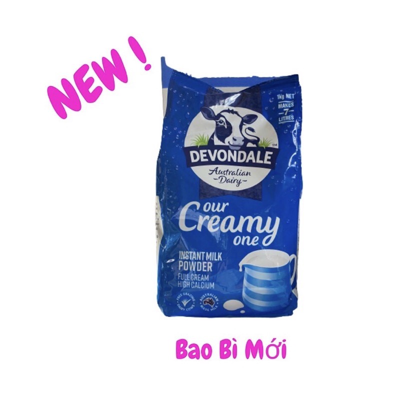 [Có sẵn] Sữa Bột Full Cream Devondale 1kg/bịch.(Date01/ 2022)