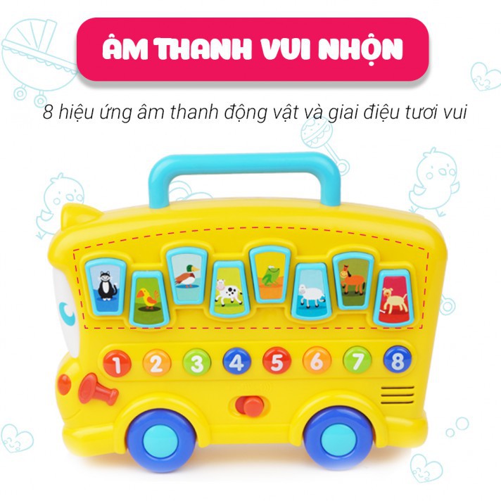 Xe bus dạy bé học số và nhận biết con vật CAYABE Winfun - 0676