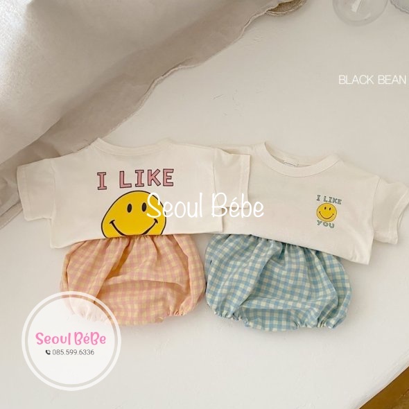 Set bộ Yellow áo phông quần boom hãng Blackbean cho bé 8-12kg hè 2022