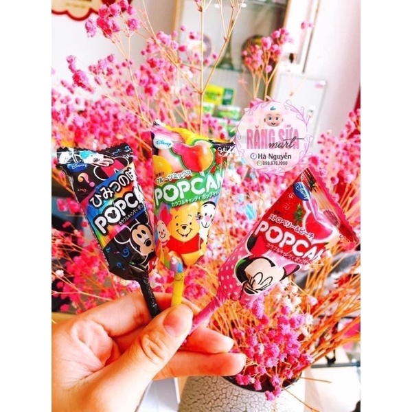 Hộp 30 cây Kẹo mút hình Mickey PopCan -Glico Nhật Bản -Chống Sâu Răng