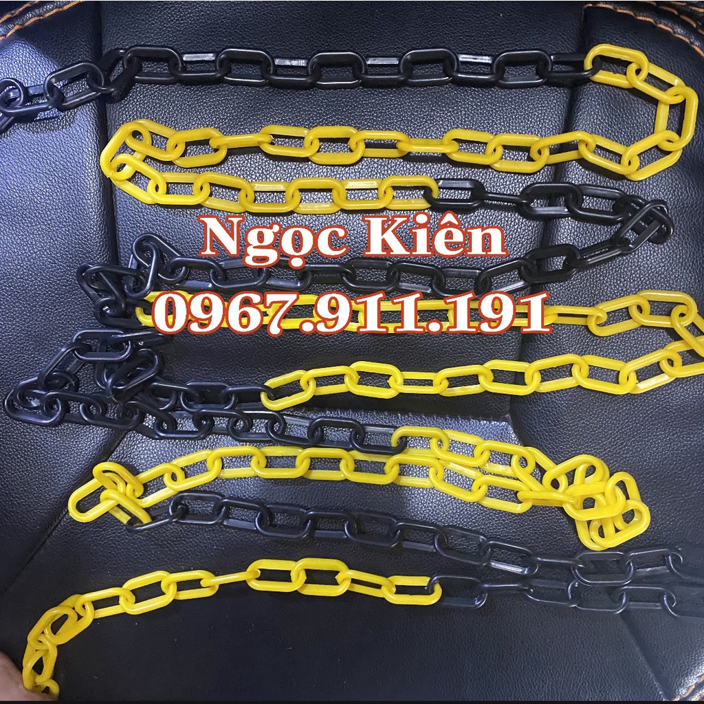 DÂY XÍCH NHỰA PHI 6,DÂY XÍCH NHỰA PHÂN LUỒNG GIAO THÔNG MÀU VÀNG ĐEN