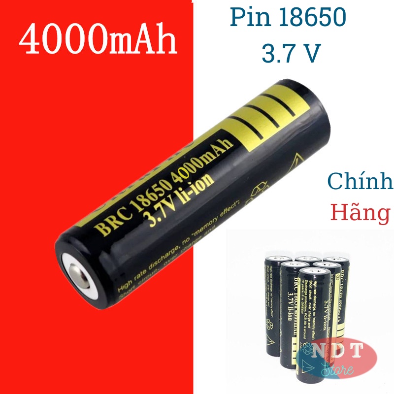 Pin 18650 4000mAh 3.7 V  Cell Pin 18650 Siêu Bền Dung Lượng Cao Dòng Xả Lớn