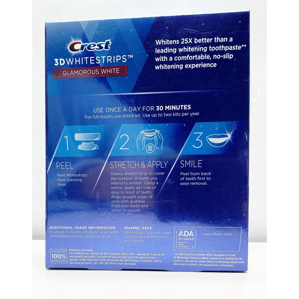 Một Miếng dán trắng răng Crest 3D White Glamorous White Whitestrips
