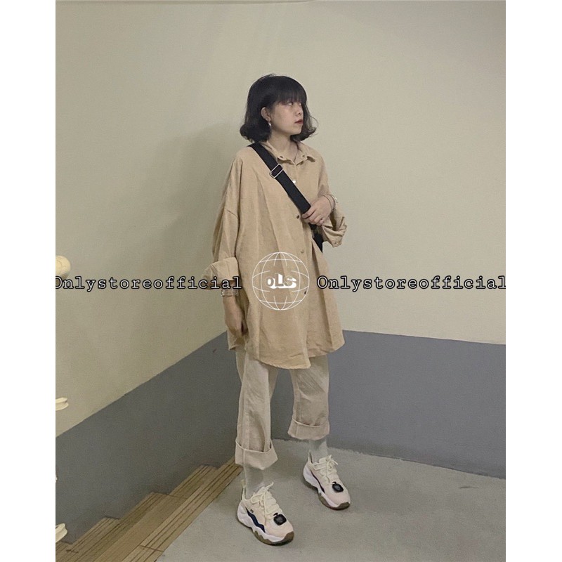 set sơmi (oversize) +quần ống rộng,cần tư vấn nhắn shop