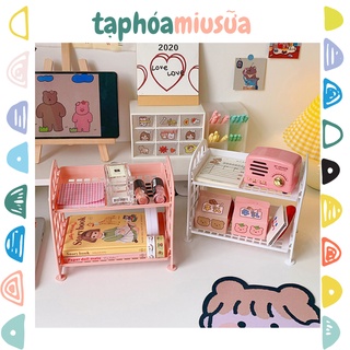 Kệ mini gấp gọn 2 tầng gam màu pastel xinh xỉu - MiuSua