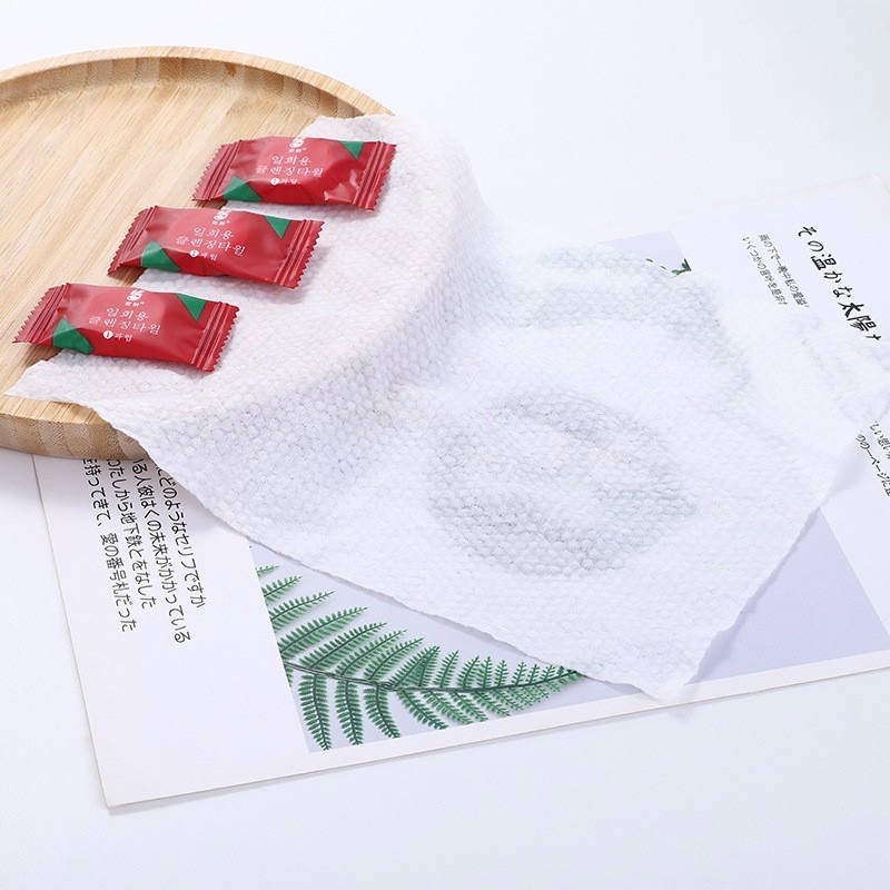 KHĂN GIẤY NÉN Hình Viên Kẹo đỏ Du Lịch Tiện Lợi