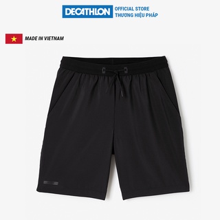 Quần short chạy bộ thoáng mát DECATHLON Run Dry+ cho nam - Đen