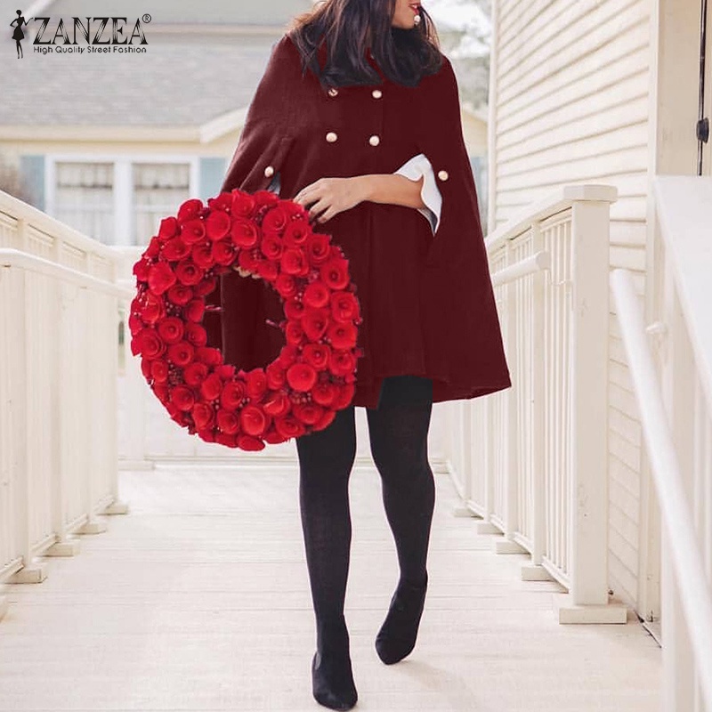 Áo khoác ZANZEA dáng rộng có khuy phong cách cổ điển thời trang mùa đông thanh lịch cho nữ | BigBuy360 - bigbuy360.vn