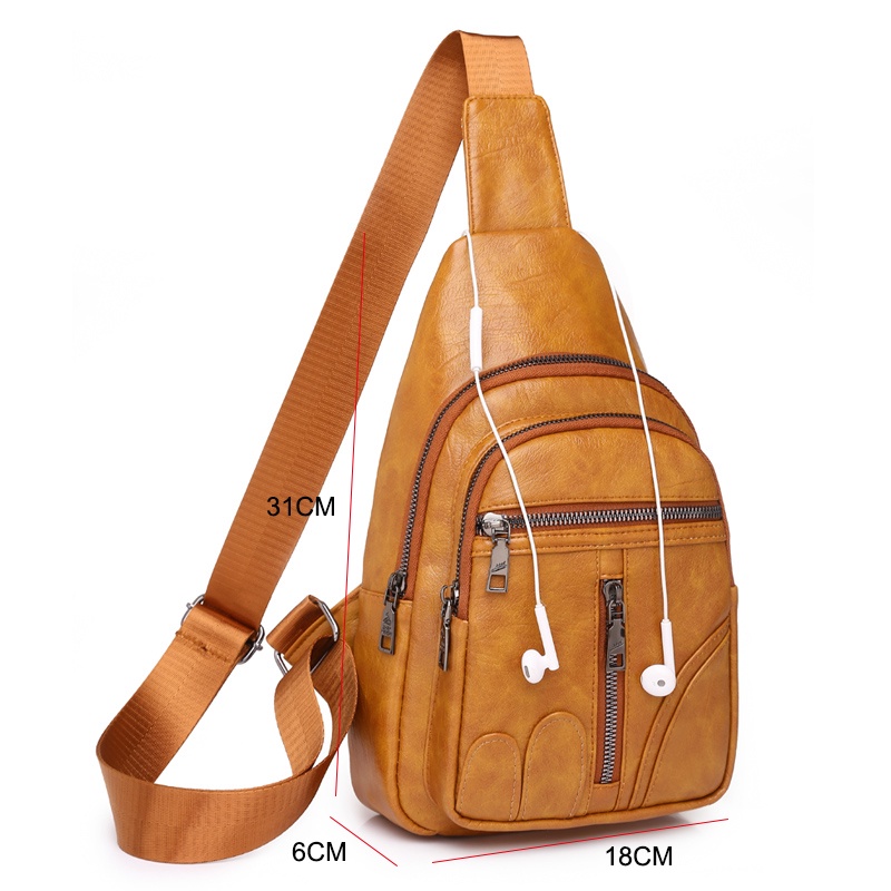 Túi Đeo Chéo Chất Liệu Da Mềm Đính Đinh Tán Phong Cách Retro Cho Nữ