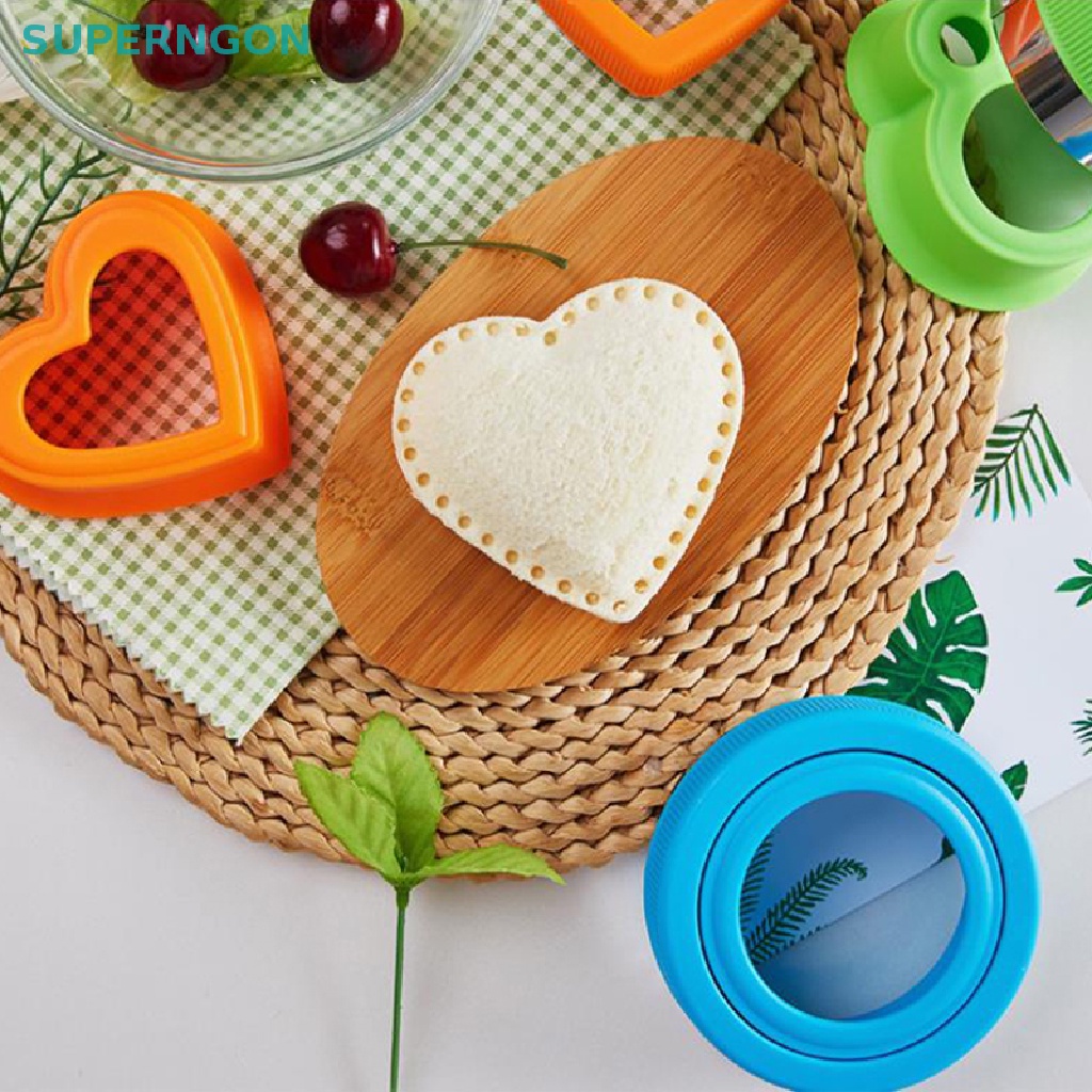 SUPERNGON Stainless Steel Sandwich Cutter Set DIY Food Cookie Maker Mold for Kids Sandwich HOT