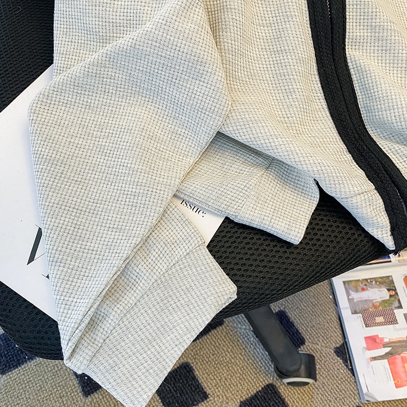 Áo khoác cardigan ZHELIHANGFEI tay dài dáng rộng phong cách preppy dễ phối đồ