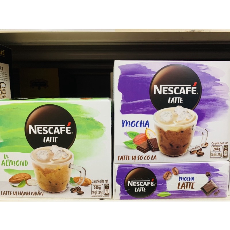 Cà phê latte Nescafe hạnh nhân/ cacao (10gói*24g)