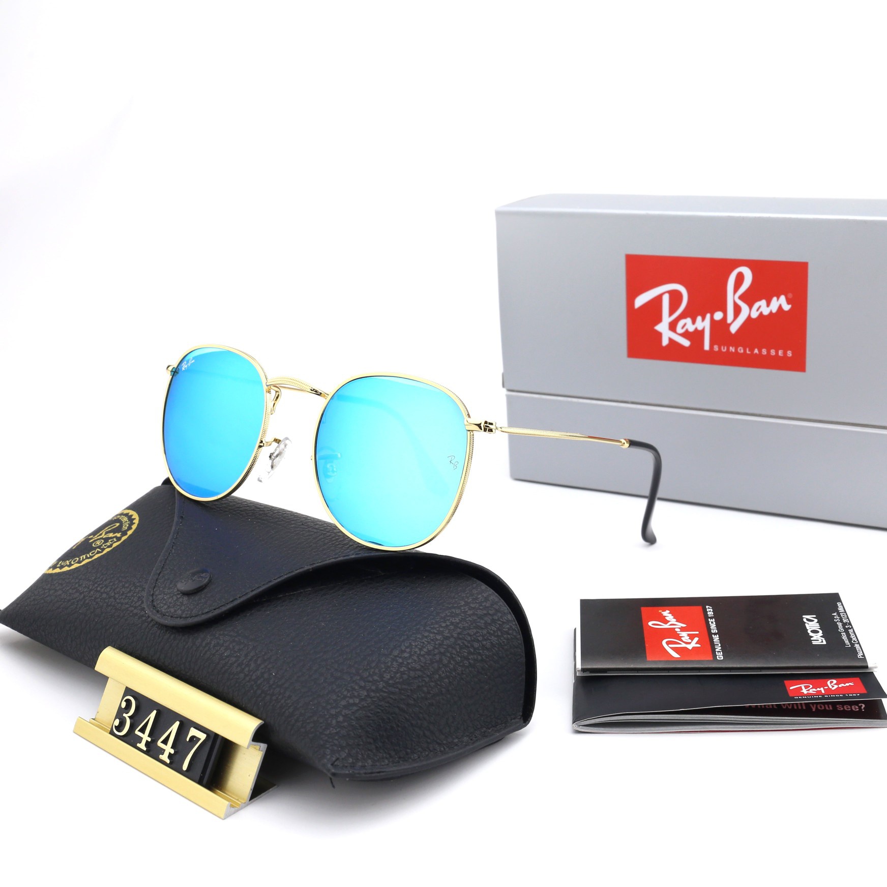 Aviator Ray-Ban_ chính hãng Kính râm 2021 Thời trang Hàn Quốc mới Kính râm nam nữ một mảnh Cặp đôi hợp thời trang Du lịch ngoài trời Kính râm lái xes