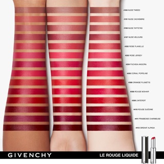 Sample son lì, son bóng Givenchy kèm cọ