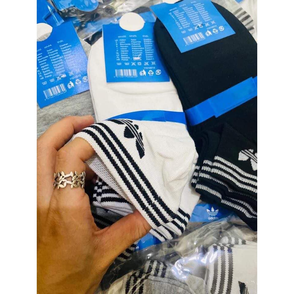 Sỉ lố 10 đôi tất nam thêu adidas cổ ngắn