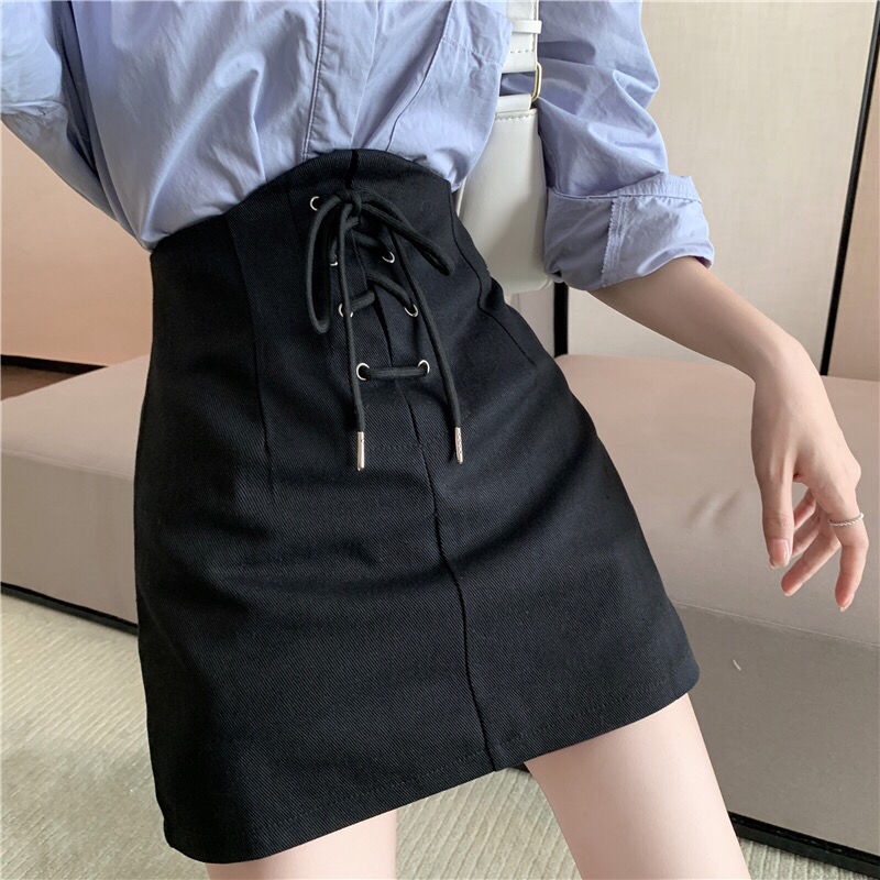 Chân Váy Dài Dáng Chữ a Lưng Cao Cột Dây Thời Trang Cho Nữ