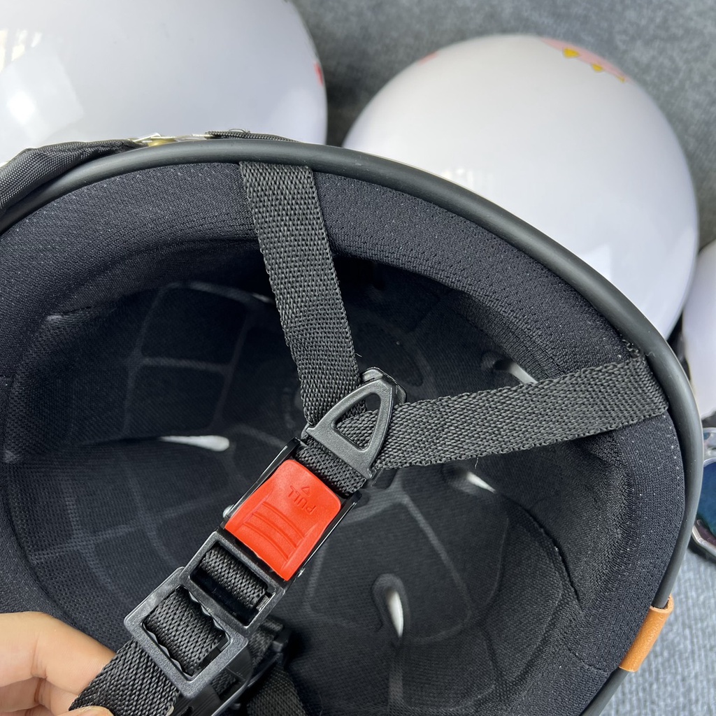 [[Freeship+sticker] Nón Bảo Hiểm kính phi công nửa đầu có hình dễ thương