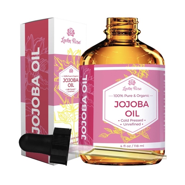Tinh dầu organic Jojoba 100% tinh khiết Leven Rose 118ml USA
