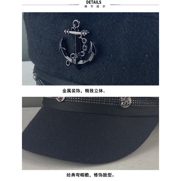 Mũ beret vải len phong cách retro thời trang cho nữ