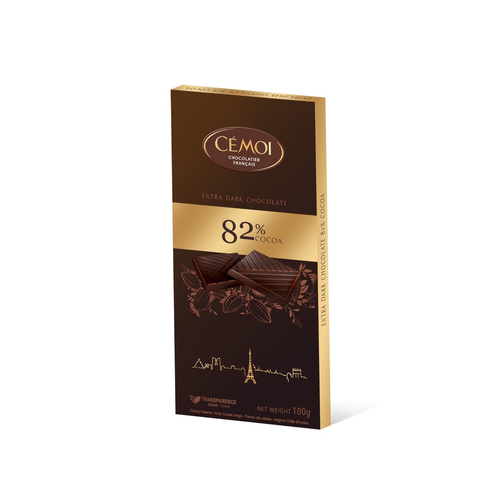 Socola đen dạng thanh Cémoi Dark Chocolate (47-90% cacao)