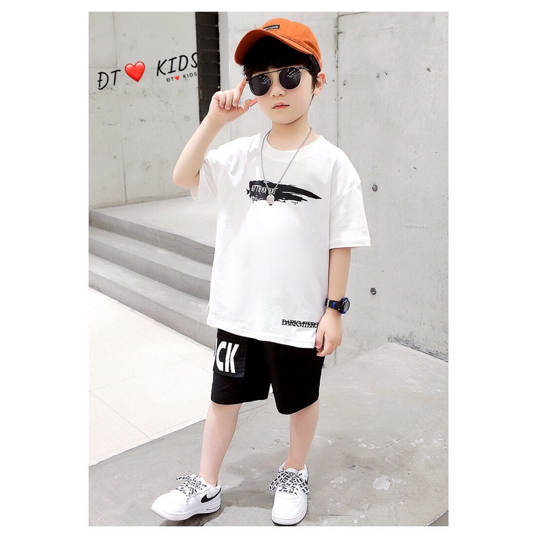 Bộ cộc tay bé trai, bộ quần áo cotton họa tiết Batman 3 màu cho bé