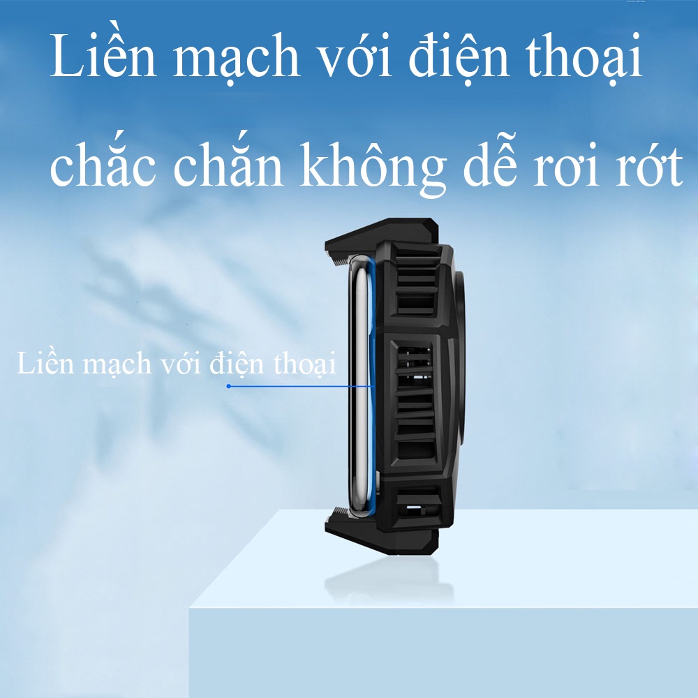 Quạt tản nhiệt điện thoại Giá Rẻ Memo Quạt Tản Nhiệt Gaming DL05 Siêu Lạnh Hiển Thị Nhiệt Độ LED RGB Kẹp Thu Vào 2 Chiều