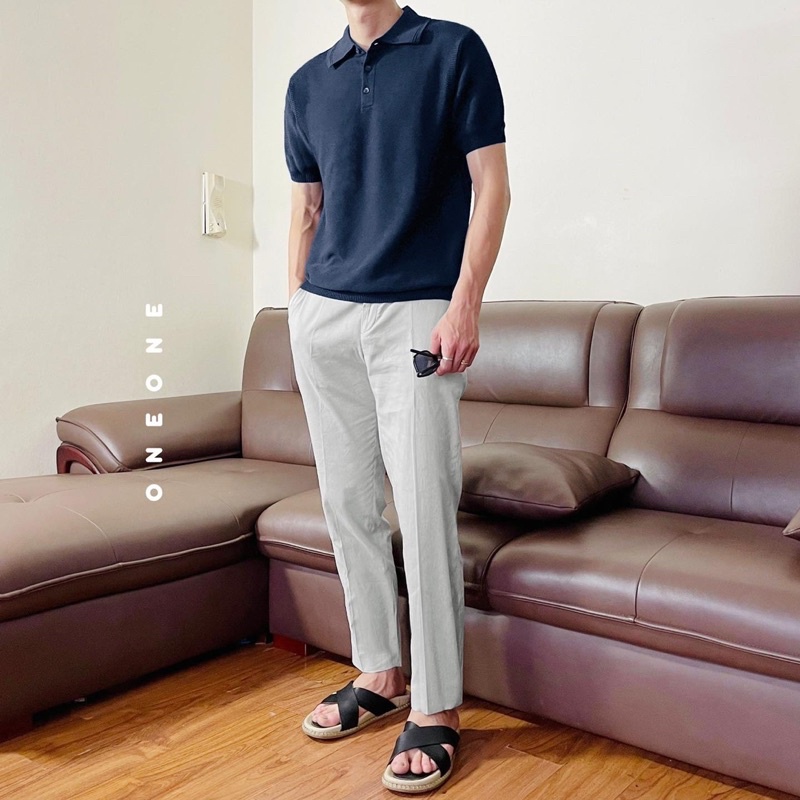 Áo polo cotton linen kint