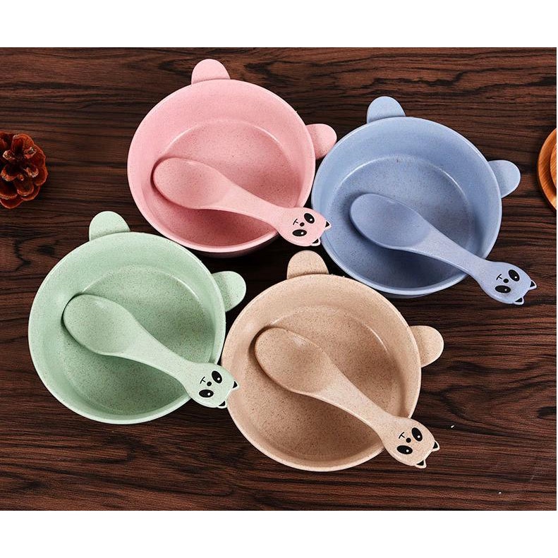 Bát ăn dặm kèm muỗng hình thú cho bé - AT