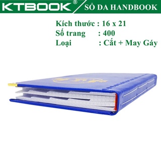 SỔ GHI CHÉP BÌA DA KTBOOK HANDBOOK CAO CẤP 400 trang size A5 ruột giấy in caro CẮT GÓC và May Gáy
