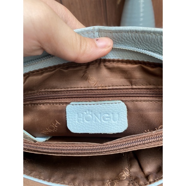 Túi đeo vai da bò phối kim sa đính hoa hiệu hàn quốc