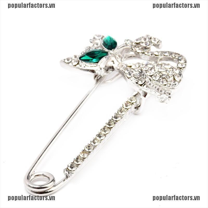 Huy hiệu cài áo hình mèo đính đá thời trang