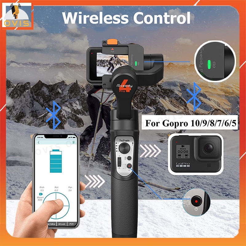 HOHEM iSteady Pro 4 - Gimbal Bluetooth Cho Gopro 11 10 9 8.. Tay Cầm Chống Rung 3 Trục Cho Camera Action Chống Nước IPX4