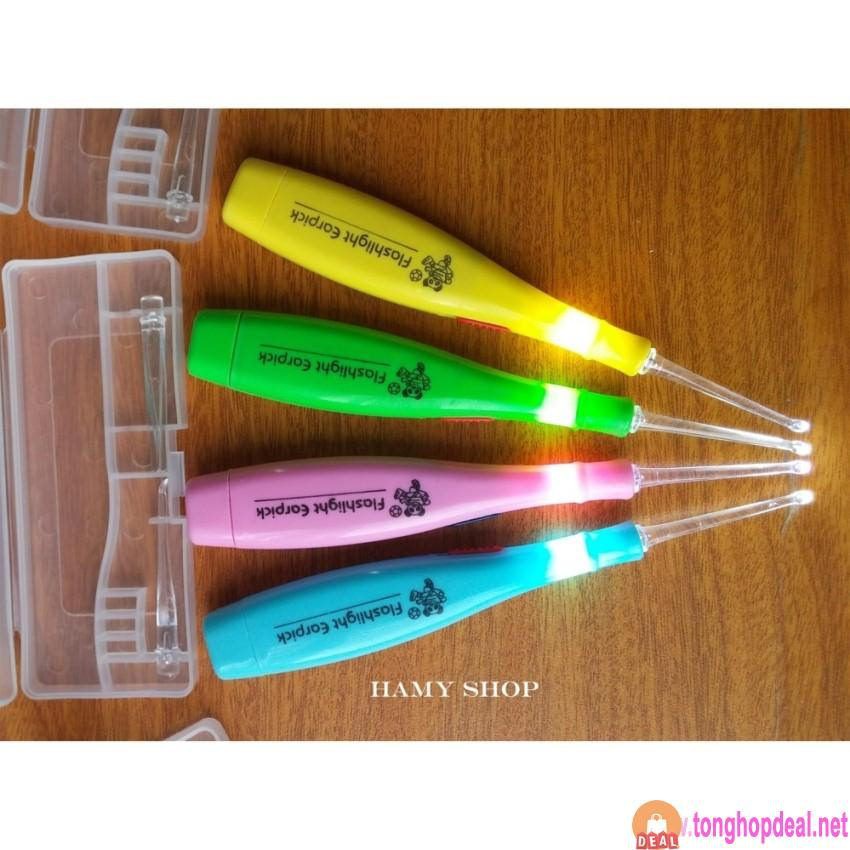 Đèn soi lấy ráy tai, đèn soi tai cho bé, có hộp nhựa đựng, đóng gói màu ngẫu nhiên