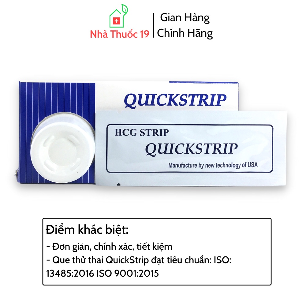 [Che Tên] Que Thử Thai Nhanh QuickStrip - Que Thử Phát Hiện Thai Sớm, Tiện Lợi - Dễ Sử Dụng - Chính Xác