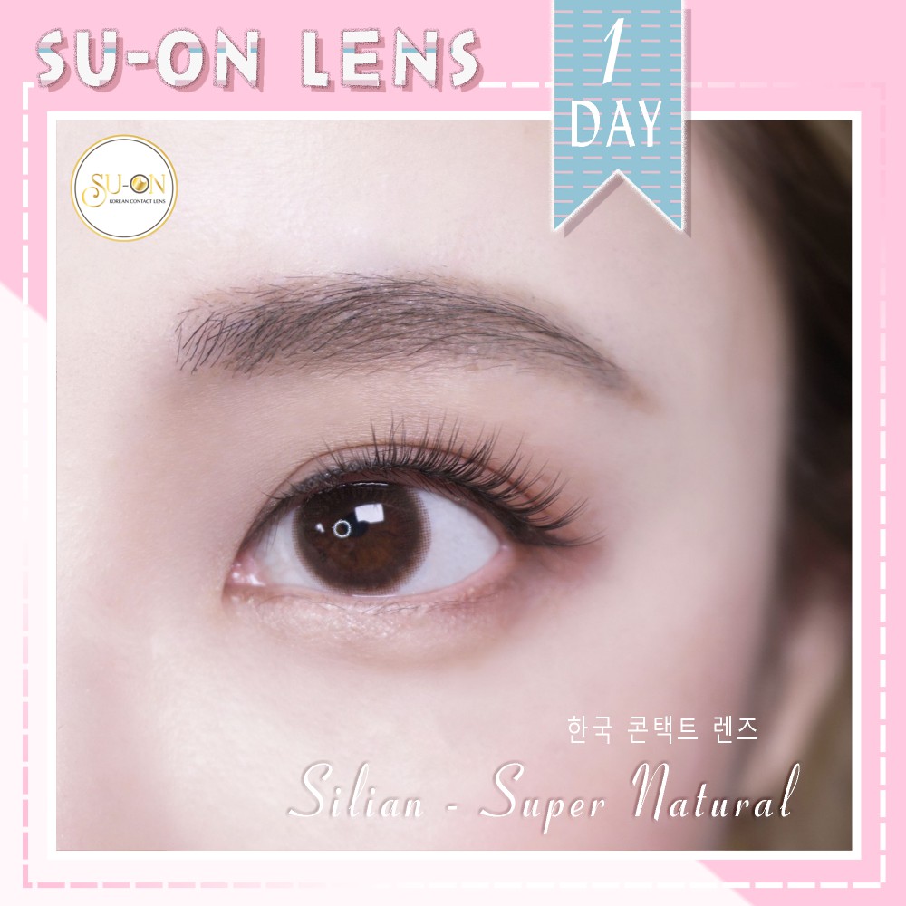 Lens 1 ngày Ann365 SILIAN BROWN áp tròng 14,2mm, nâu cafe trong thật như màu mắt, siêu êm đeo 24h