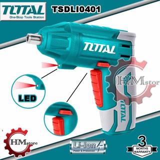 [100% Chính hãng] Máy Bắn Vít Pin 4V TOTAL TSDLI0402 - Máy Siết Ốc Vít Pin TOTAL 4V - Súng Bắn Vít, Vặn Vít Pin Total