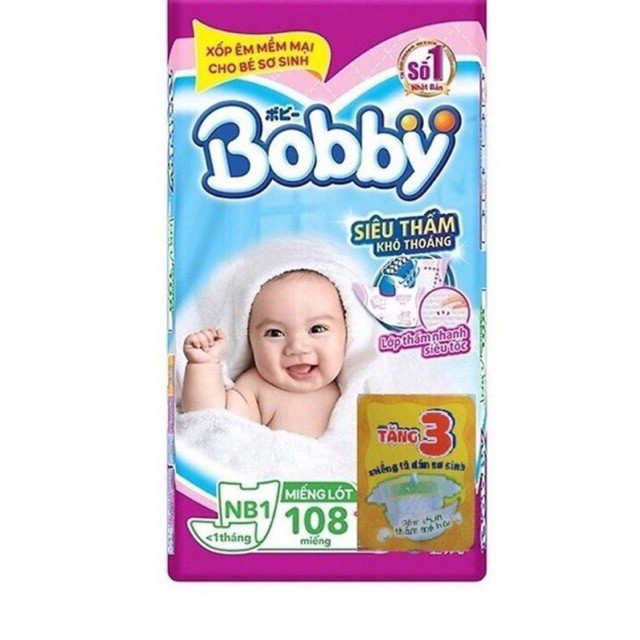 Miếng lót bobby newborn 1 108 miếng