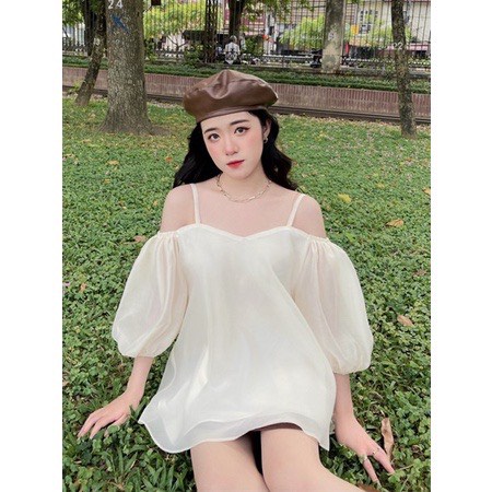 [HÀNG SẴN/VIDEO] ÁO SƠMI TƠ LỤA 2 LỚP THẮT NƠ VAI TIỂU THƯ TAY BỒNG NHẸ