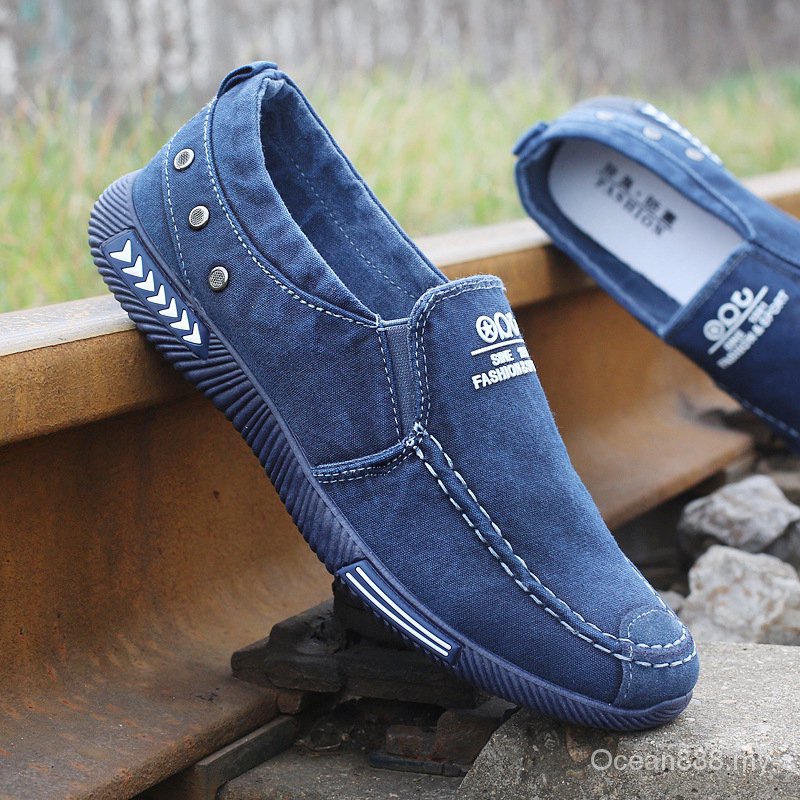 Giày Lười Vải Jeans Thời Trang Cho Nam