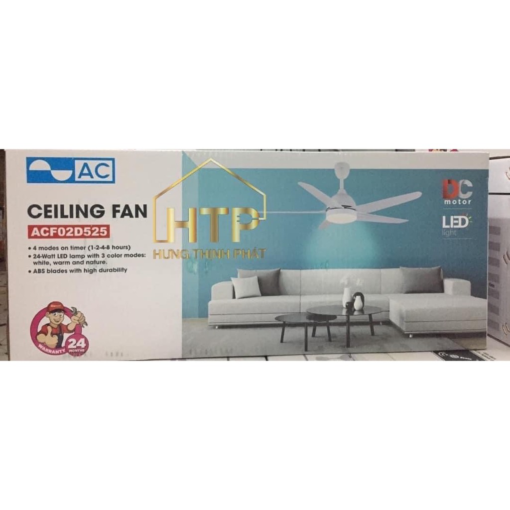 Quạt trần cao cấp AC 5 cánh ACF02D525 [HÀNG CHÍNH HÃNG]